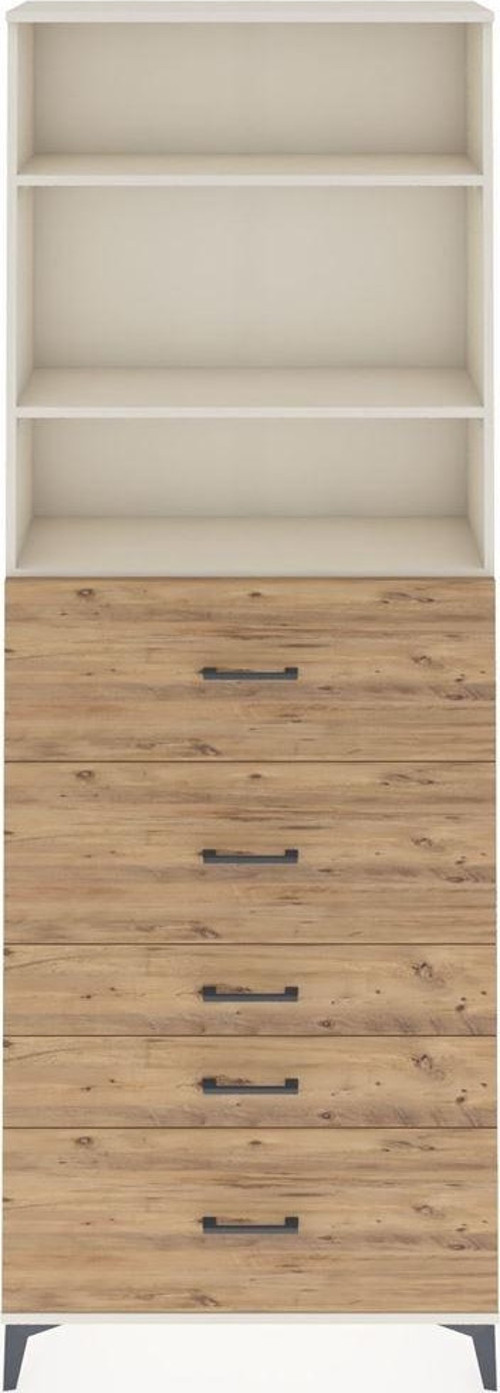 Arges Dolap 3 Raflı 5 Çekmeceli 88x30x243 Aytaşı-Çam