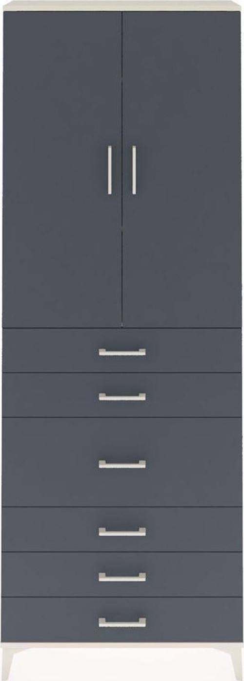 Arges Dolap 4 Raflı 4 Çekmeceli 2 Kapaklı 88x30x243 Aytaşı-Antrasit