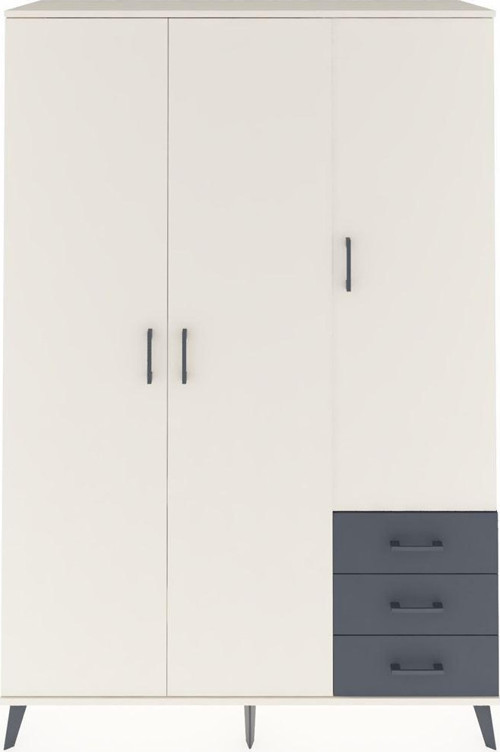 Hyperion Dolap 6 Raflı 3 Çekmeceli Tek Askılı 132x44x195 Aytaşı-Aytaşı/Antrasit