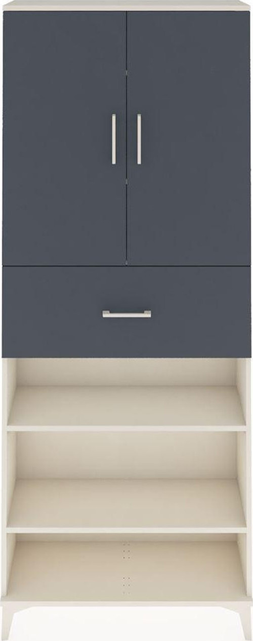 Arges Dolap 5 Raflı Tek Çekmeceli 2 Kapaklı 88x30x221 Aytaşı-Antrasit
