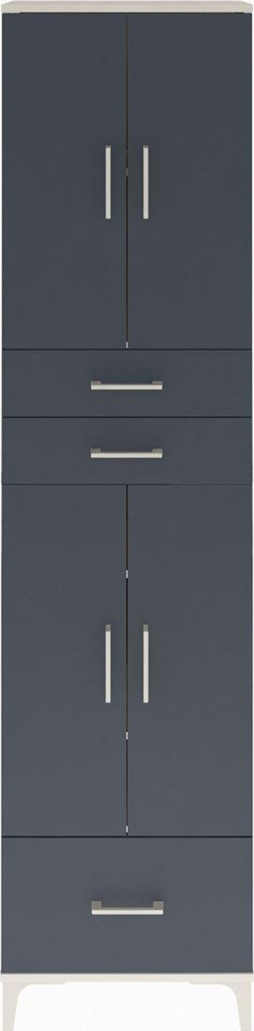 Arges Dolap 5 Raflı 3 Çekmeceli 4 Kapaklı 60 x 30 x 243 cm Aytaşı - Antrasit