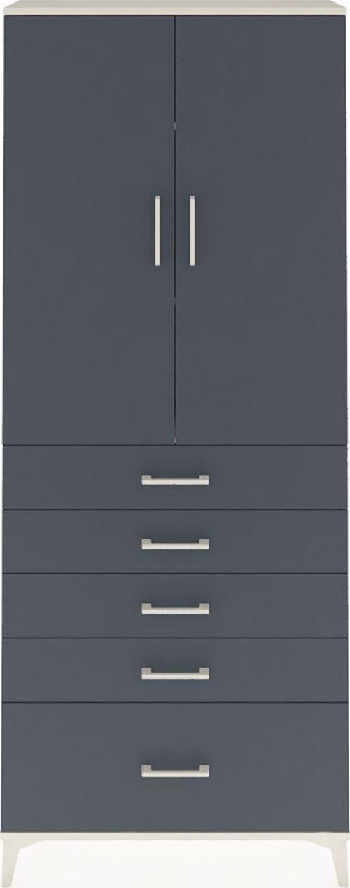 Arges Dolap 3 Raflı 5 Çekmeceli 2 Kapaklı 88x30x221 Aytaşı-Antrasit