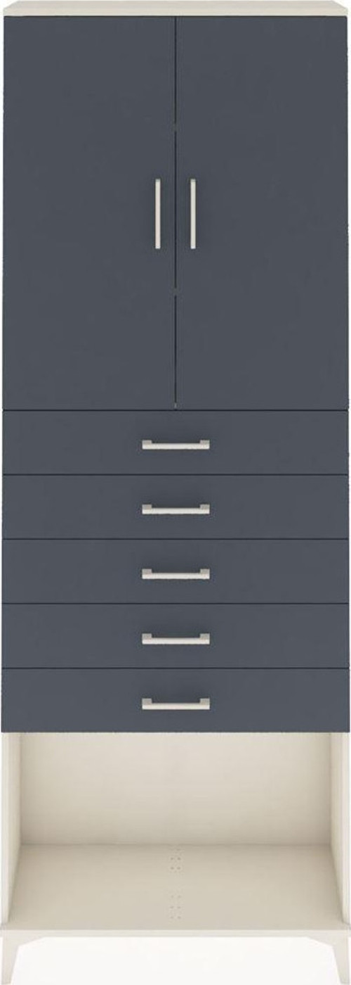 Arges Dolap 3 Raflı 5 Çekmeceli 2 Kapaklı 88x30x243 Aytaşı-Antrasit