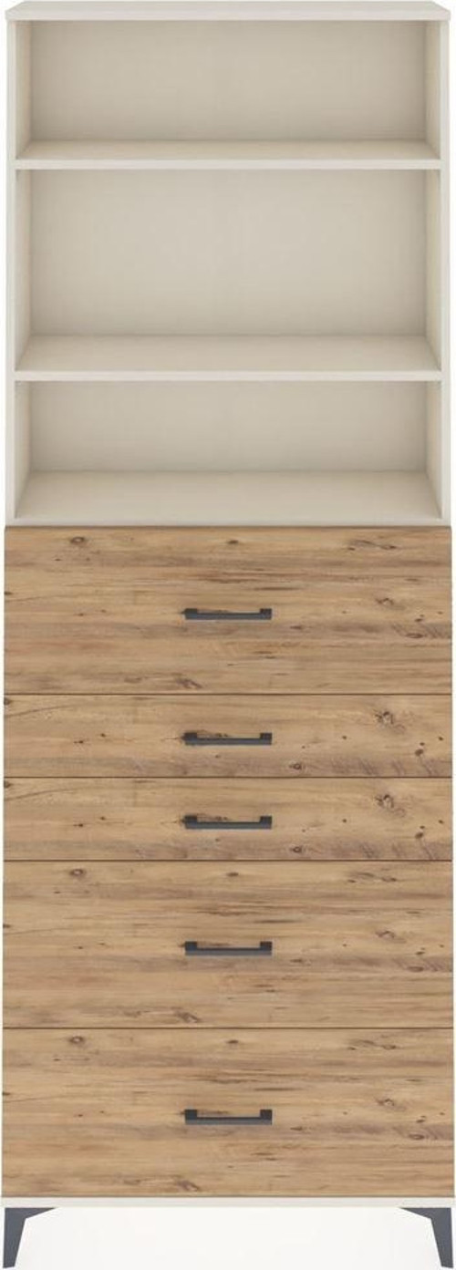 Arges Dolap 3 Raflı 5 Çekmeceli 88x30x243 Aytaşı-Çam