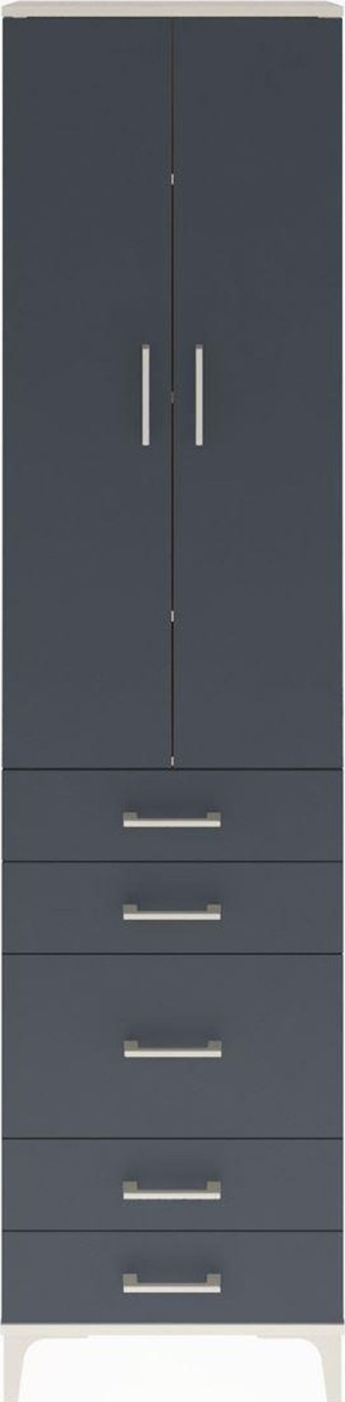 Arges Dolap 4 Raflı 5 Çekmeceli 2 Kapaklı 60x30x243 Aytaşı-Antrasit