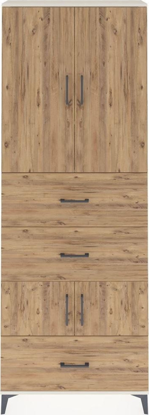 Arges Dolap 4 Raflı 3 Çekmeceli 4 Kapaklı 88x30x243 Aytaşı-Çam