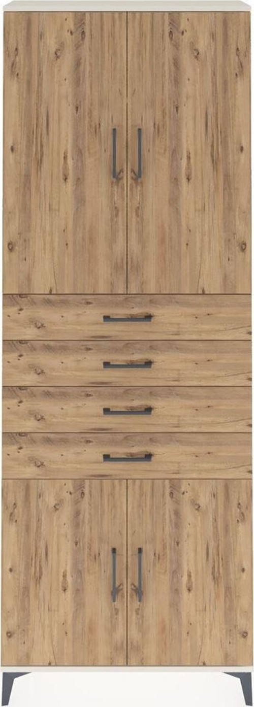 Arges Dolap 3 Raflı 4 Çekmeceli 4 Kapaklı 88 x 30 x 243 cm Aytaşı - Çam