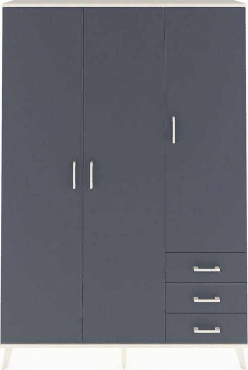 Arges Gardrop 6 Raflı 3 Çekmeceli Tek Askılı 132x30x195 Aytaşı-Antrasit