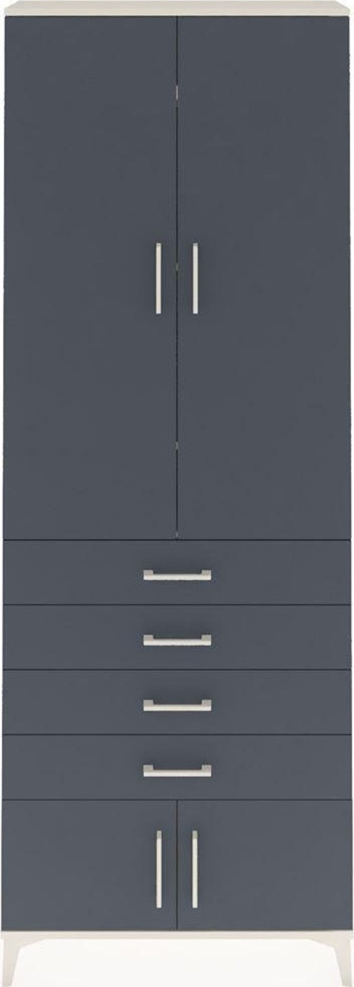 Arges Dolap 4 Raflı 4 Çekmeceli 4 Kapaklı 88x30x243 Aytaşı-Antrasit