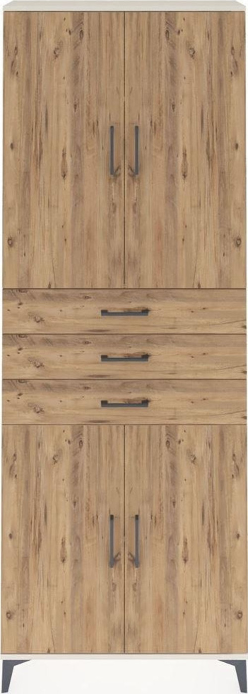 Arges Dolap 4 Raflı 3 Çekmeceli 4 Kapaklı 88x30x243 Aytaşı-Çam