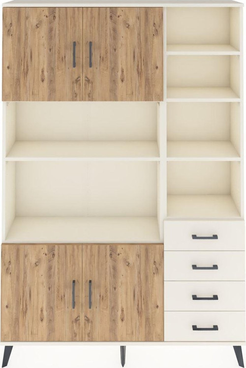 Arges Dolap 9 Raflı 4 Çekmeceli 4 Kapaklı 132x30x195 Aytaşı-Çam/Aytaşı