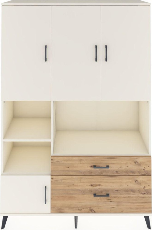 Hyperion Dolap 7 Raflı 2 Çekmeceli 5 Kapaklı 132 x 44 x 195 cm Aytaşı - Aytaşı - Çam