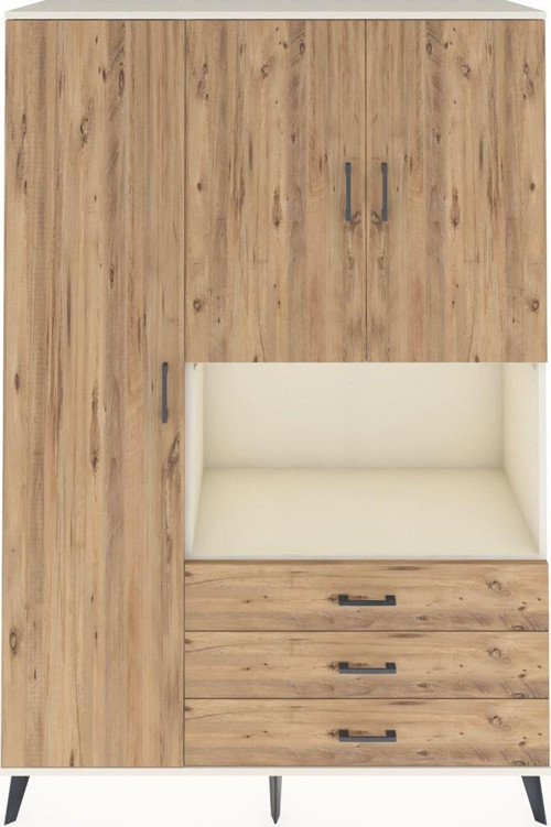 Hyperion Gardrop 6 Raflı 3 Çekmeceli 3 Kapaklı 132x44x195 Aytaşı-Çam