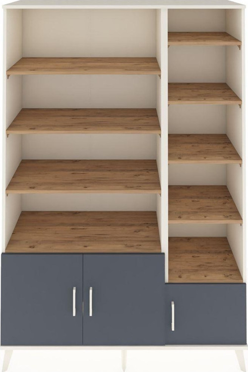 Hyperion Dolap 10 Raflı 3 Kapaklı 132x44x195 Aytaşı-Antrasit/Çam