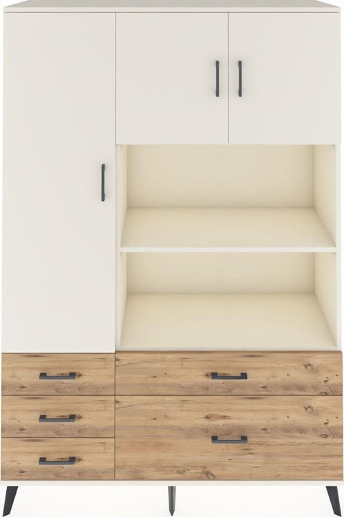 Hyperion Dolap 7 Raflı 5 Çekmeceli 3 Kapaklı 132x44x195 Aytaşı-Aytaşı/Çam