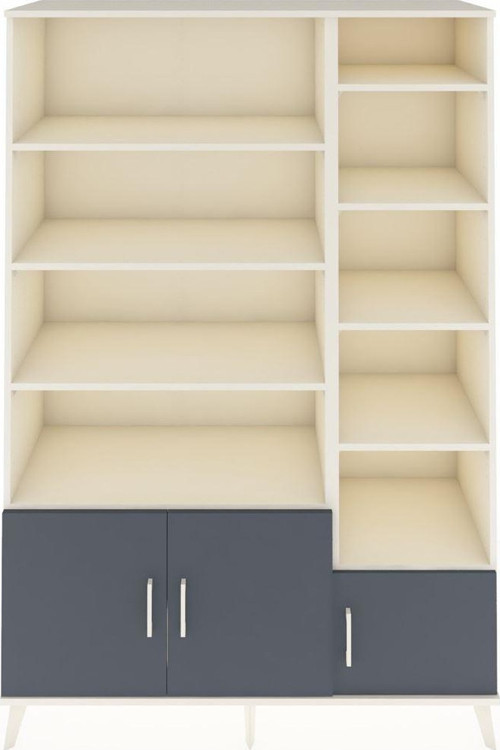Hyperion Dolap 10 Raflı 3 Kapaklı 132 x 44 x 195 cm Aytaşı - Antrasit - Aytaşı