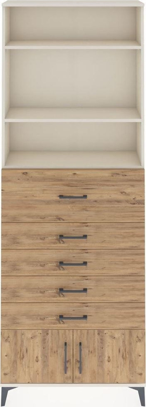 Arges Dolap 3 Raflı 5 Çekmeceli 2 Kapaklı 88x30x243 Aytaşı-Çam