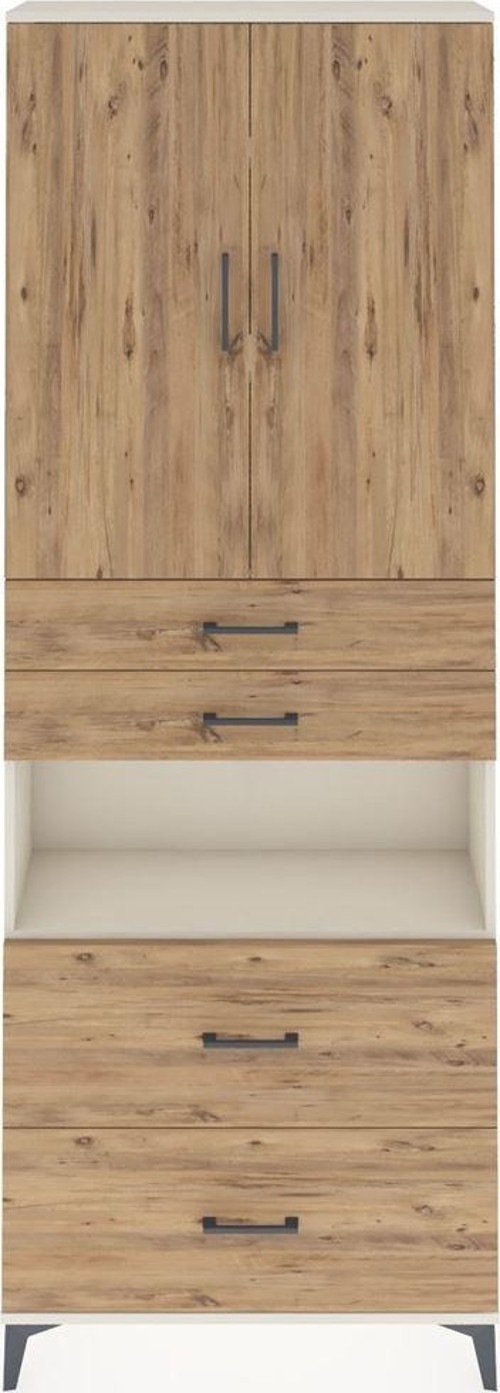 Arges Dolap 4 Raflı 4 Çekmeceli 2 Kapaklı 88x30x243 Aytaşı-Çam