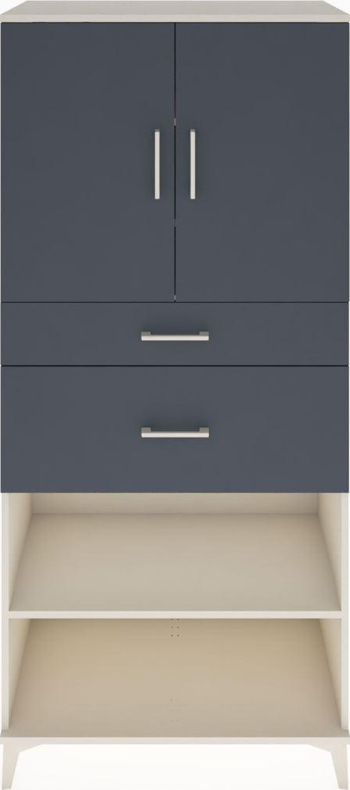 Hyperion Dolap 4 Raflı 2 Çekmeceli 2 Kapaklı 88x44x195 Aytaşı-Antrasit