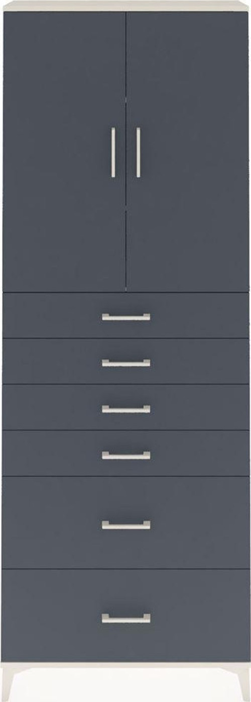 Arges Dolap 3 Raflı 6 Çekmeceli 2 Kapaklı 88x30x243 Aytaşı-Antrasit