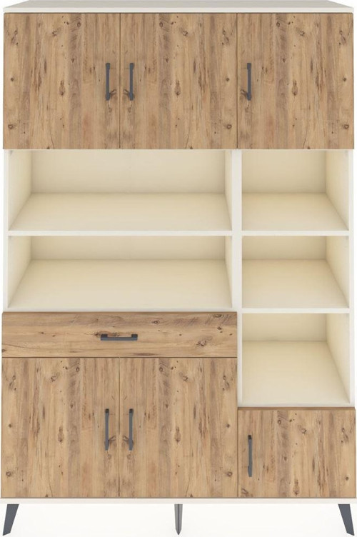 Hyperion Gardrop 10 Raflı Tek Çekmeceli 6 Kapaklı 132x44x195 Aytaşı-Çam