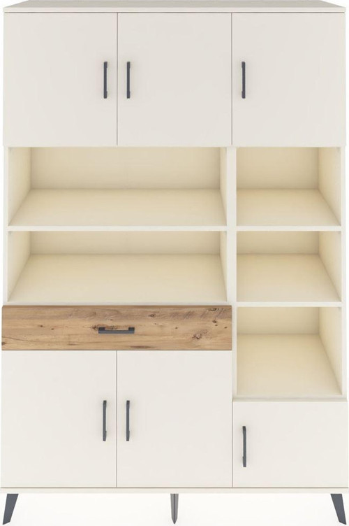 Hyperion Dolap 10 Raflı 1 Çekmeceli 6 Kapaklı 132 x 44 x 195 cm Aytaşı - Aytaşı - Çam