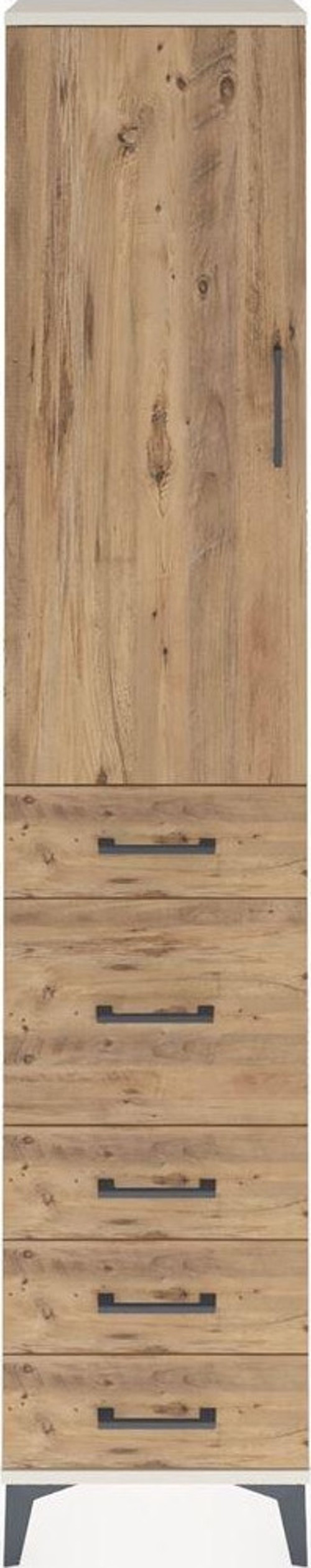Arges Dolap 3 Raflı 5 Çekmeceli Tek Kapaklı 44x30x221 Aytaşı-Çam