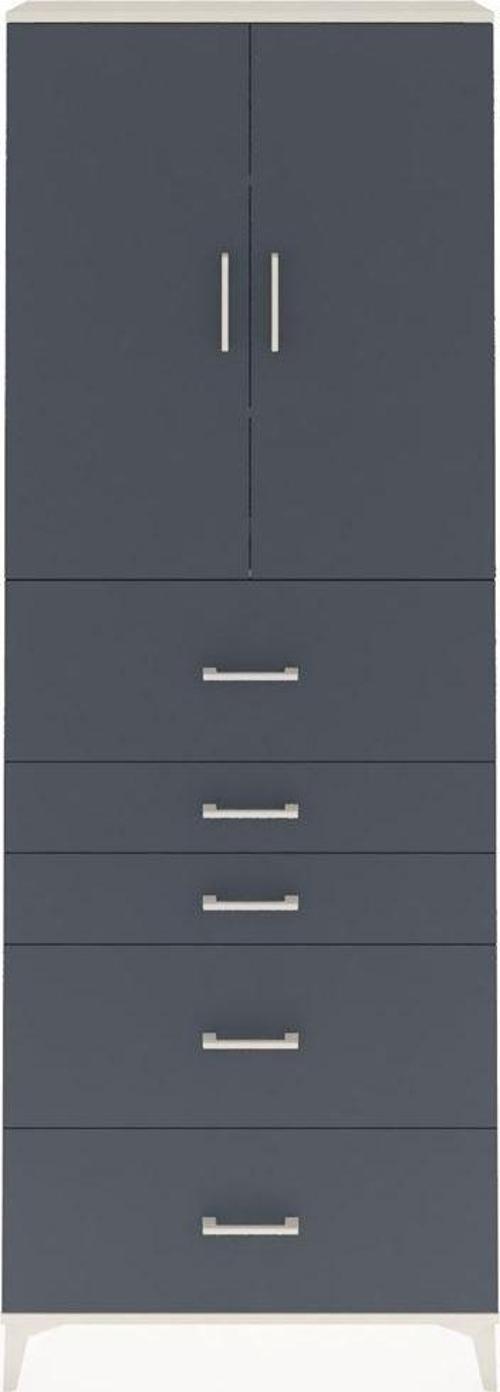 Arges Dolap 3 Raflı 5 Çekmeceli 2 Kapaklı 88x30x243 Aytaşı-Antrasit