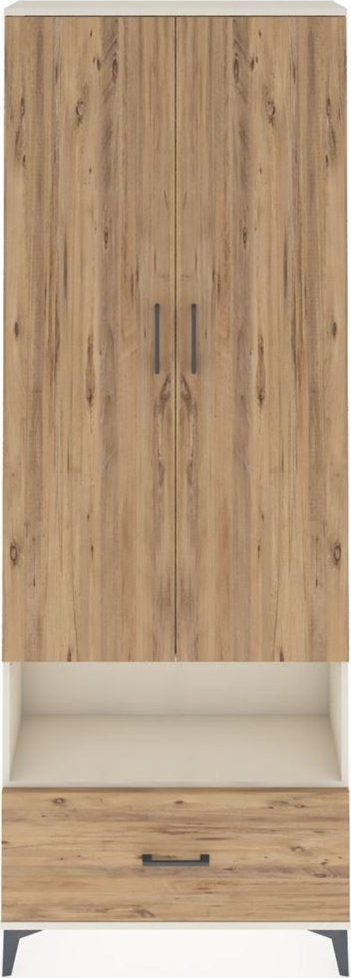 Arges Dolap 2 Raflı Tek Çekmeceli Tek Askılı 88x30x243 Aytaşı-Çam