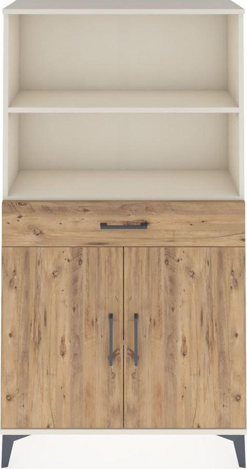 Arges Dolap 3 Raflı Tek Çekmeceli 2 Kapaklı 88x30x163 Aytaşı-Çam