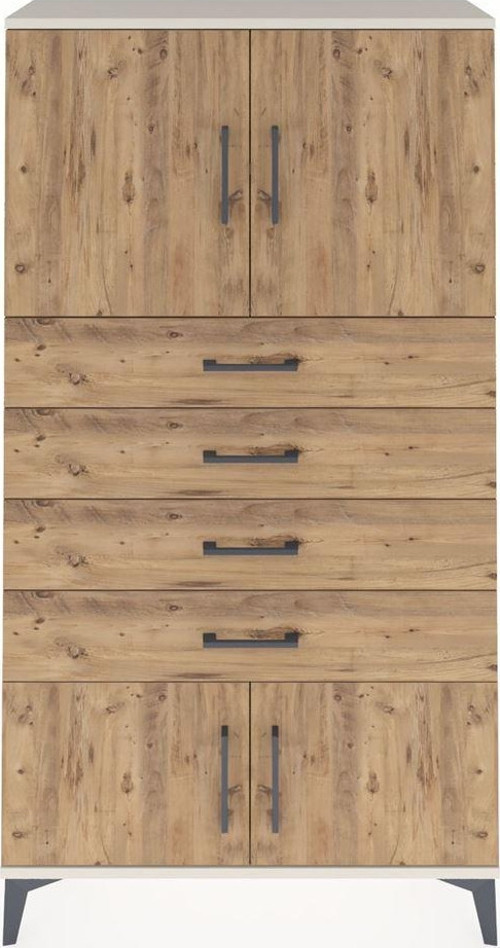 Arges Dolap 2 Raflı 4 Çekmeceli 4 Kapaklı 88 x 30 x 163 cm Aytaşı - Çam