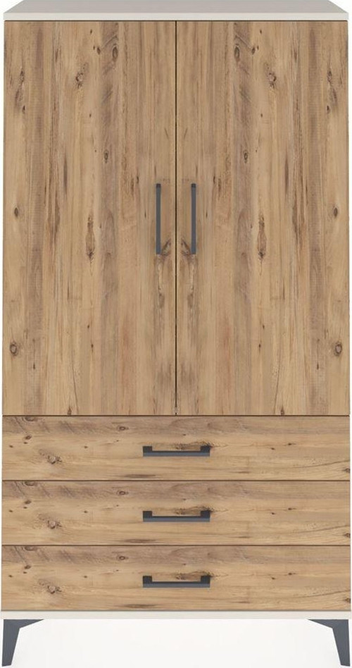 Arges Dolap 3 Raflı 3 Çekmeceli 2 Kapaklı 88x30x163 Aytaşı-Çam