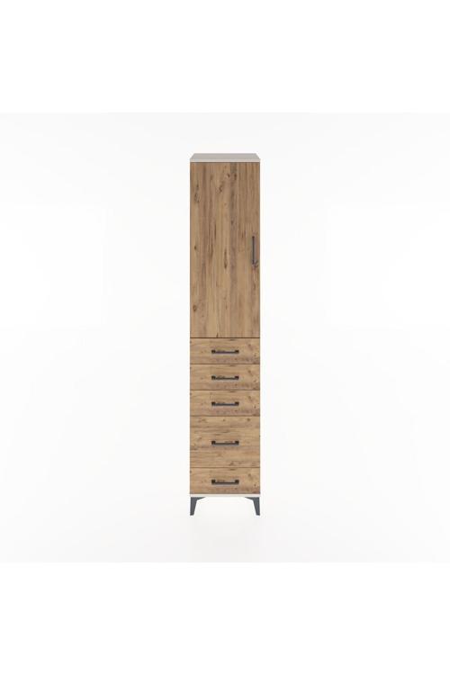 Hyperion Dolap 3 Raflı 5 Çekmeceli 1 Kapaklı 44 x 44 x 221 cm Aytaşı - Çam