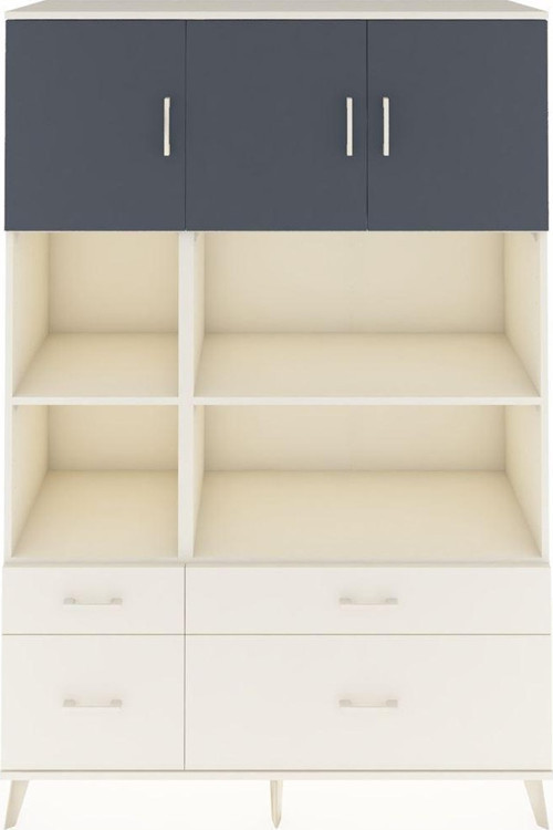 Hyperion Dolap 8 Raflı 4 Çekmeceli 3 Kapaklı 132 x 44 x 195 cm Aytaşı - Antrasit - Aytaşı