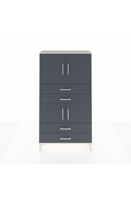 Arges Dolap 3 Raflı 4 Çekmeceli 4 Kapaklı 88 x 30 x 163 cm Aytaşı - Antrasit