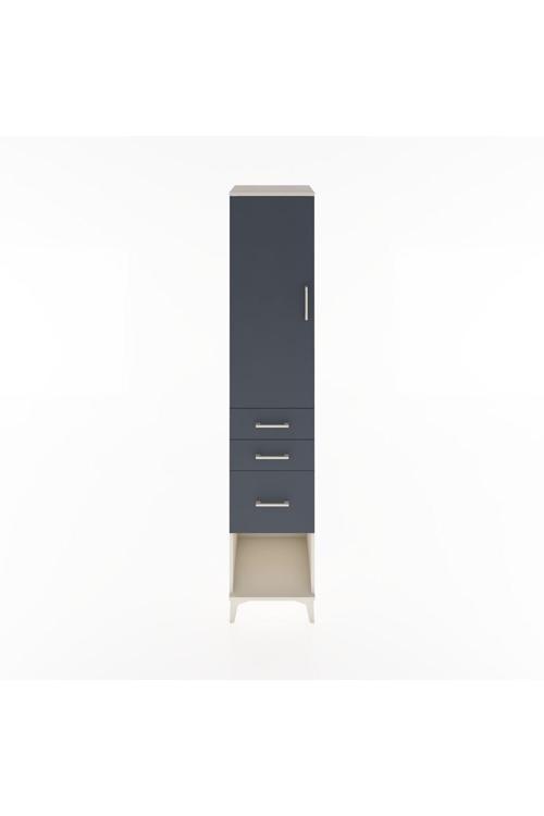 Hyperion Dolap 3 Raflı 3 Çekmeceli 1 Kapaklı 44 x 44 x 221 cm Aytaşı - Antrasit