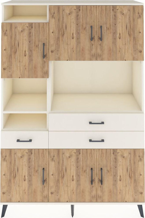 Hyperion Dolap 9 Raflı 3 Çekmeceli 6 Kapaklı 132 x 44 x 195 cm Aytaşı - Çam - Aytaşı