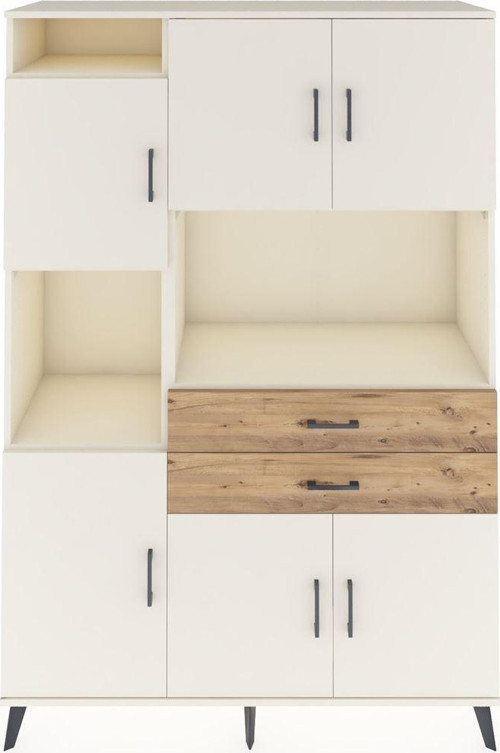 Hyperion Dolap 8 Raflı 2 Çekmeceli 6 Kapaklı 132 x 44 x 195 cm Aytaşı - Aytaşı - Çam