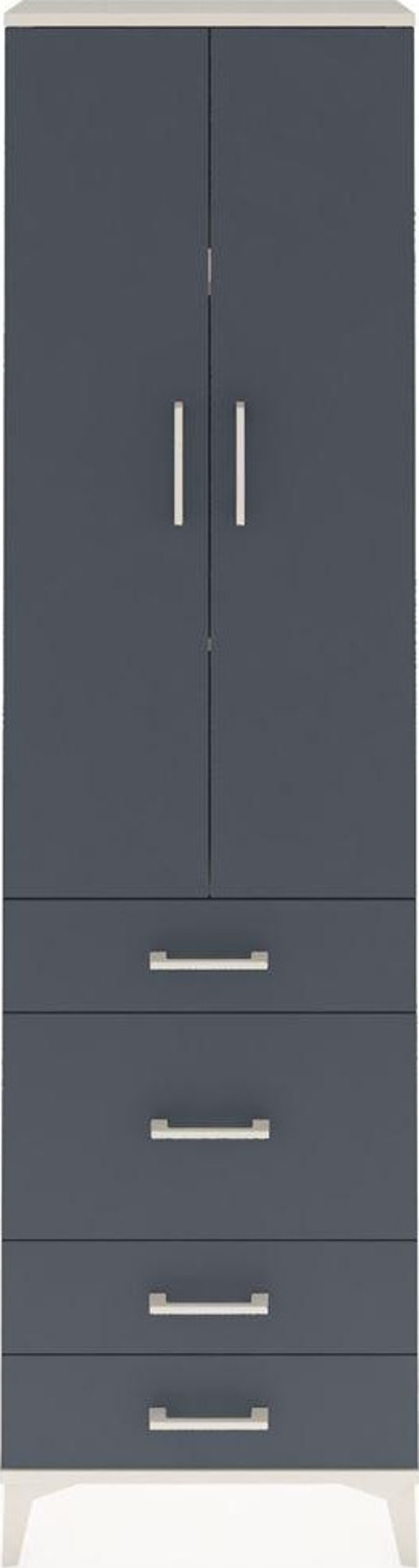 Arges Dolap 3 Raflı 4 Çekmeceli 2 Kapaklı 60x30x221 Aytaşı-Antrasit