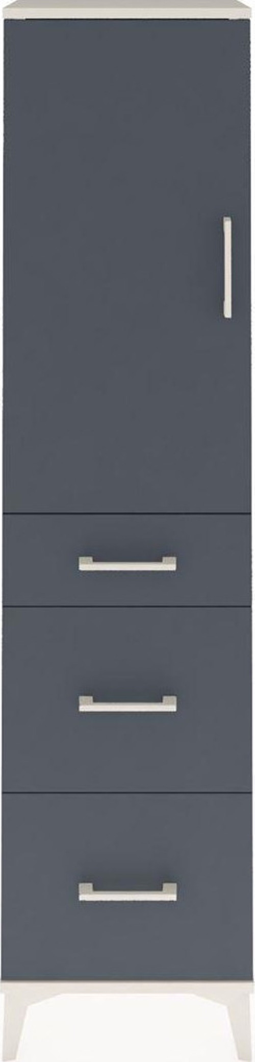 Arges Dolap 3 Raflı 3 Çekmeceli 1 Kapaklı 44 x 30 x 182 cm Aytaşı - Antrasit
