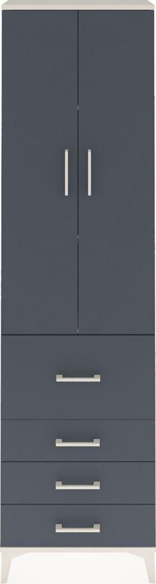 Arges Dolap 3 Raflı 4 Çekmeceli 2 Kapaklı 60x30x221 Aytaşı-Antrasit