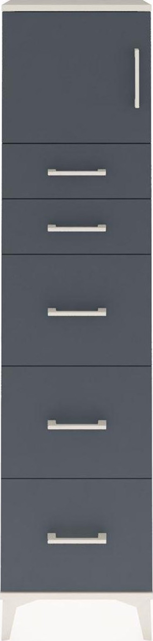 Arges Dolap 1 Raflı 5 Çekmeceli 1 Kapaklı 44 x 30 x 182 cm Aytaşı - Antrasit
