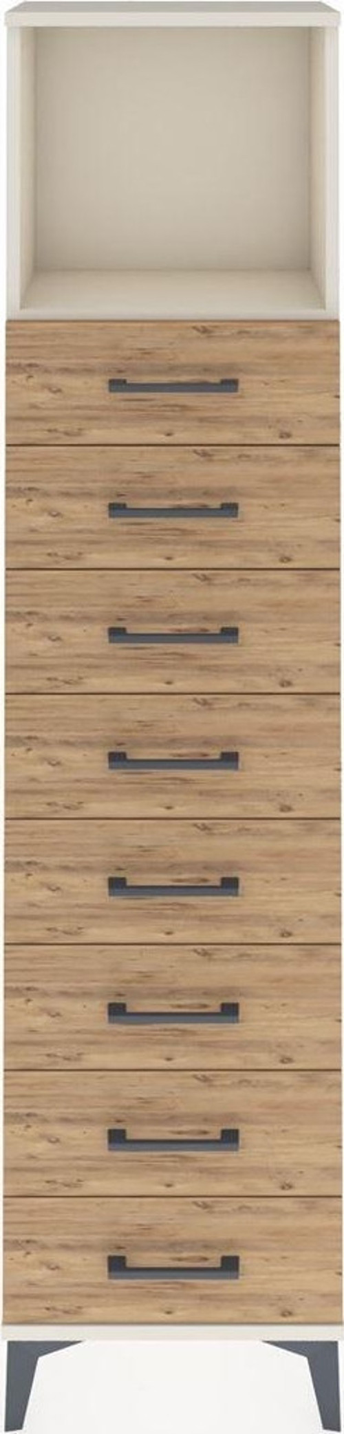 Arges Dolap 1 Raflı 8 Çekmeceli 44 x 30 x 182 cm Aytaşı - Çam