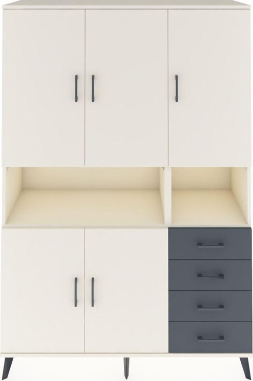 Hyperion Dolap 7 Raflı 4 Çekmeceli 5 Kapaklı 132 x 44 x 195 cm Aytaşı - Aytaşı - Antrasit