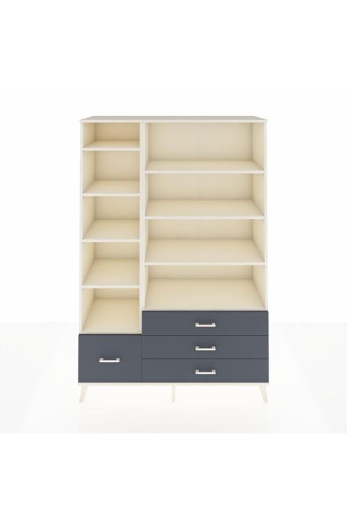 Hyperion Dolap 9 Raflı 4 Çekmeceli  132x44x195 Aytaşı-Aytaşı/Antrasit