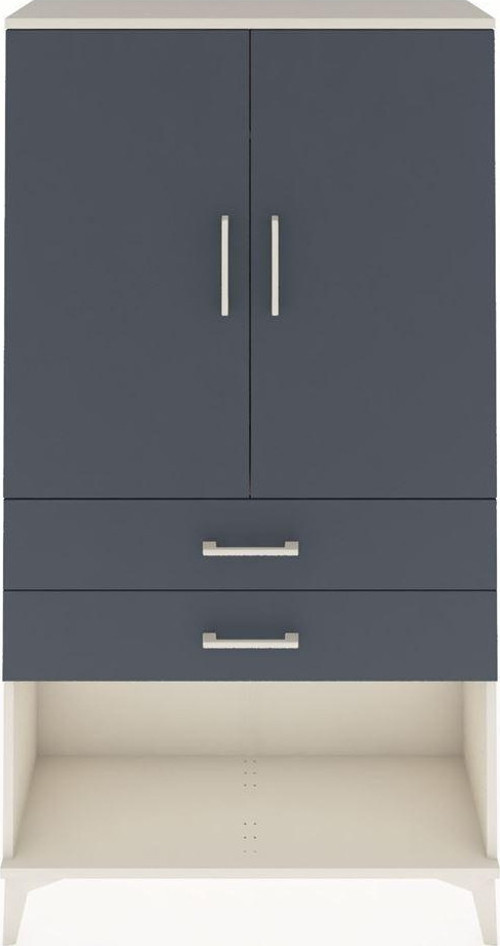 Arges Dolap Tek Raflı 2 Çekmeceli Tek Askılı 88x30x163 Aytaşı-Antrasit