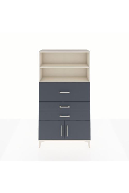 Arges Dolap 2 Raflı 3 Çekmeceli 2 Kapaklı 88x30x163 Aytaşı-Antrasit