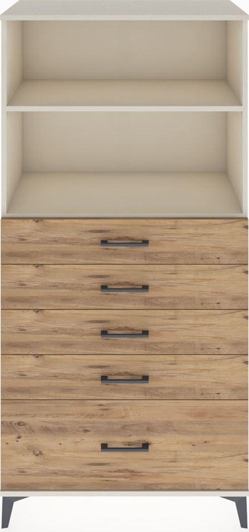 Hyperion Dolap 2 Raflı 5 Çekmeceli 88 x 44 x 182 cm Aytaşı - Çam