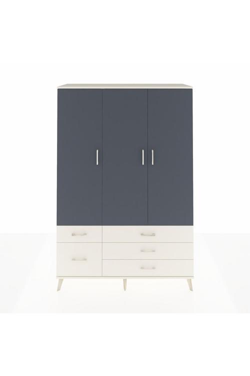 Hyperion Dolap 5 Raflı 5 Çekmeceli 1 Askılı 132 x 44 x 195 cm Aytaşı - Antrasit - Aytaşı