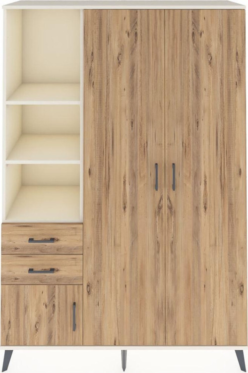 Hyperion Gardrop 5 Raflı 2 Çekmeceli 1 Askılı 132 x 44 x 195 cm Aytaşı - Çam